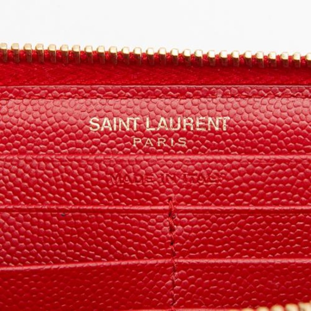 SOLD Saint Laurent Red Chevron Long Wallet - Picture 5 of 6